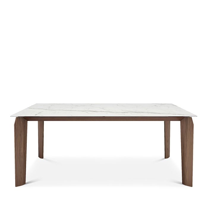 Shop Huppe Magnolia 76 Ceramic Top Dining Table In Ceramic/light Natural Wood