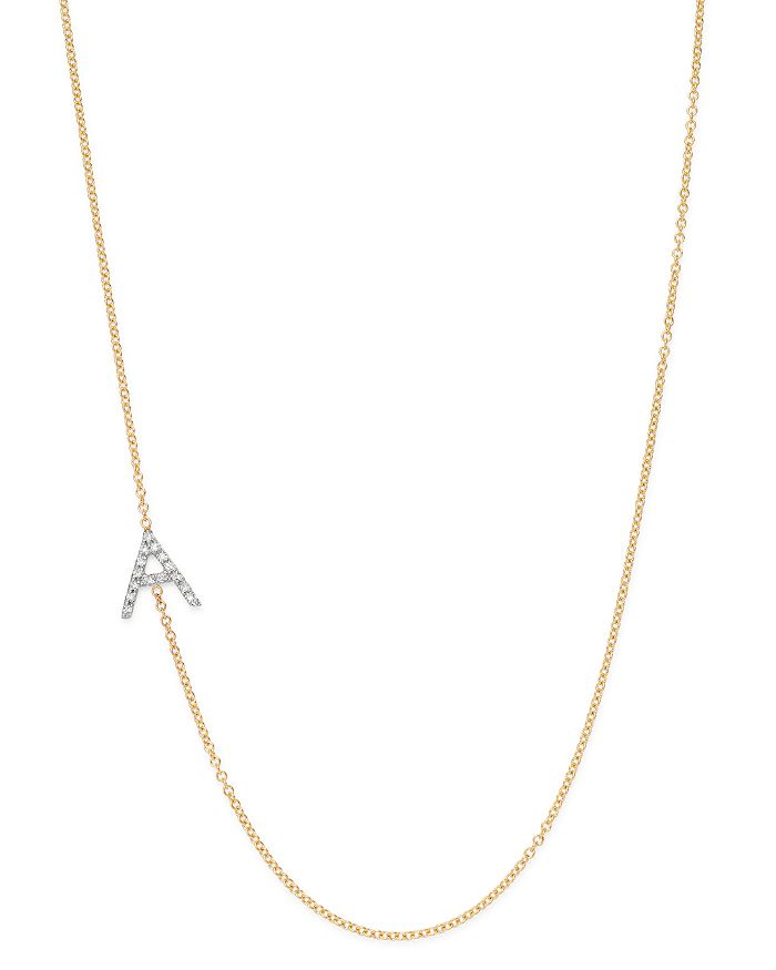 Zoe Lev 14k Yellow Gold Diamond Asymmetric Initial Necklace, 18 In A/gold