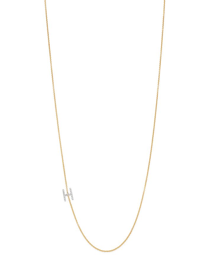 Shop Zoe Lev 14k Yellow Gold Diamond Asymmetric Initial Necklace, 18 In H/gold