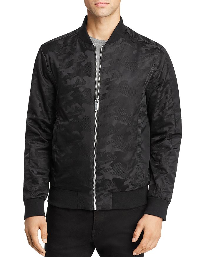 KARL LAGERFELD PARIS Tonal Camouflage-Jacquard Jacket | Bloomingdale's