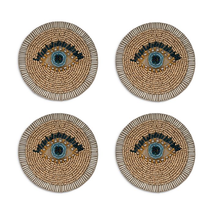 Shop Joanna Buchanan Evil Eye Coasters, Set Of 4 In Gold