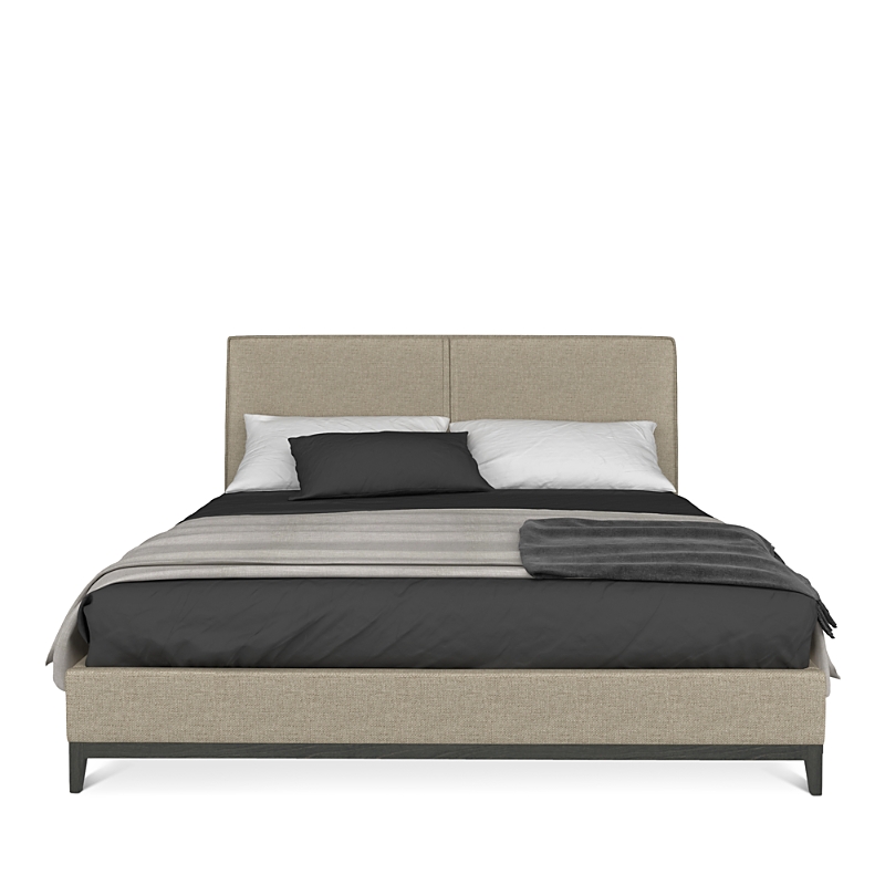 Huppe Winston Upholstered King Platform Bed In Birch Blackened