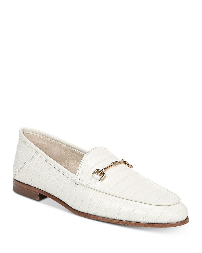 Sam Edelman Women's Loraine Loafers In Ivory Croc Embossed Leather