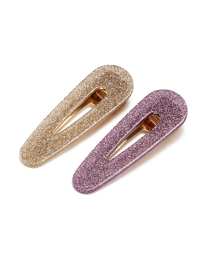 Aqua Glitter Hair Clips, Set Of 2 - 100% Exclusive In Purple/gold Shimmer