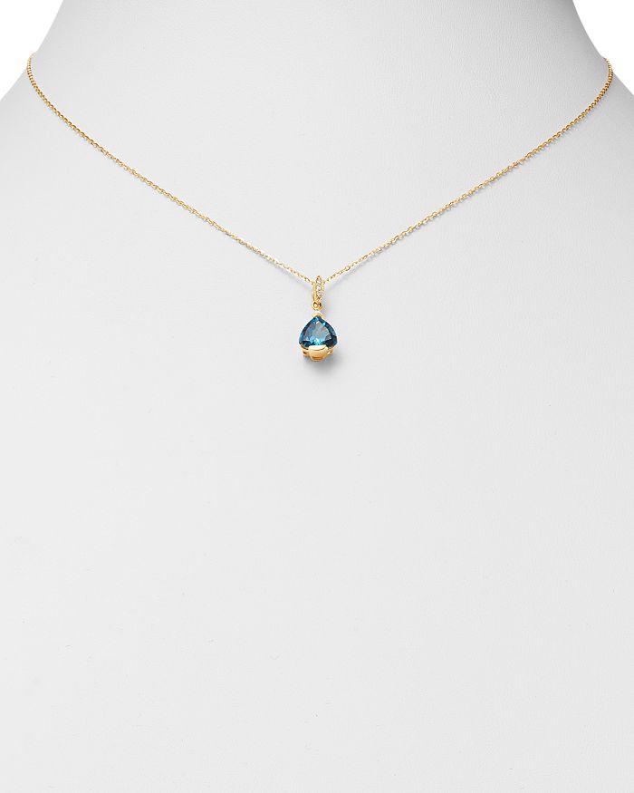 Shop Bloomingdale's London Blue Topaz & Diamond-accent Necklace In 14k Yellow Gold, 18 - 100% Exclusive In Blue/gold