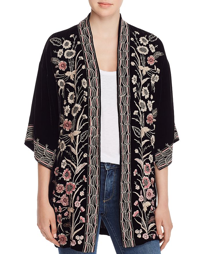 Johnny Was Rosa Embroidered Velvet Kimono | Bloomingdale's