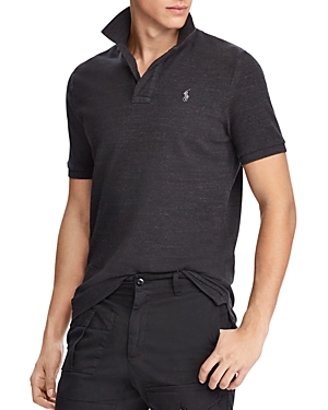Shop Polo Ralph Lauren Classic Fit Mesh Polo Shirt In Black Marl Heather