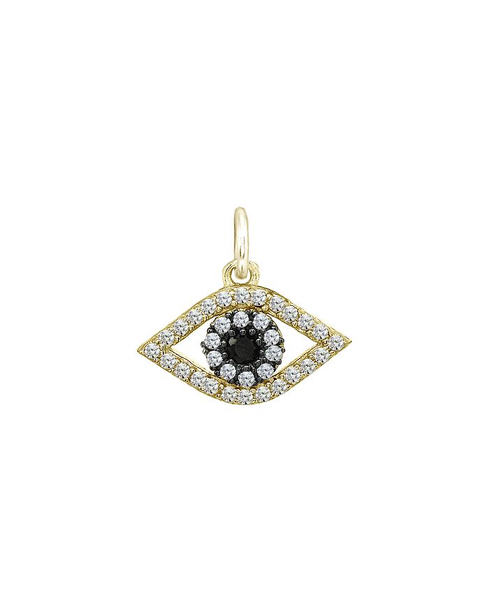 Aqua Sparkly Evil Eye Charm In 18k Gold-plated Sterling Silver Or Sterling Silver - 100% Exclusive In Black/gold
