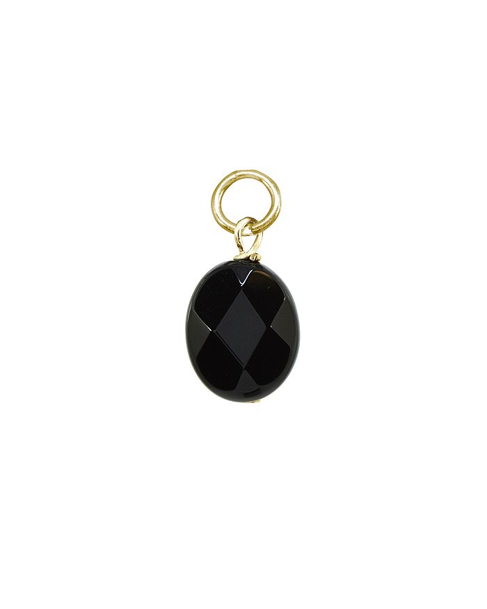 Aqua Stone Ball Drop Charm In Sterling Silver Or 18k Gold-plated Sterling Silver - 100% Exclusive In Onyx/gold