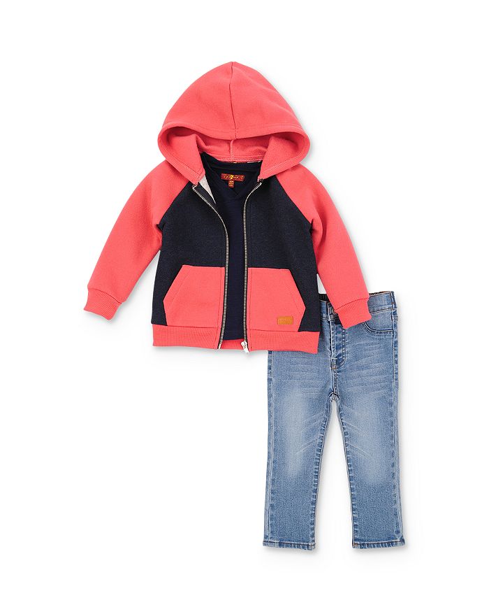 7 FOR ALL MANKIND BOYS' ZIP HOODIE, TEE & JEANS SET - BABY