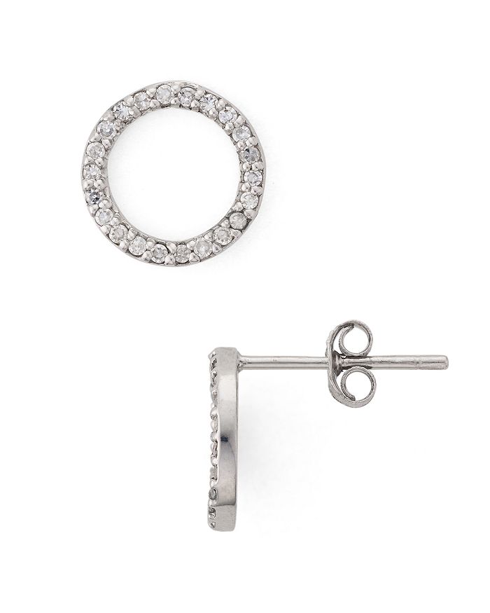 Bloomingdale's Marc & Marcella Diamond Open Circle Stud Earrings In Sterling Silver - 100% Exclusive In White/silver