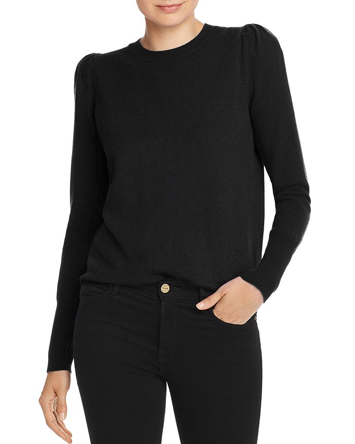 Aqua Cashmere Puff-sleeve Cashmere Sweater - 100% Exclusive In Black