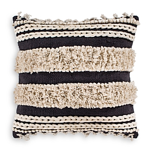 Surya Helena Textured Throw Pillow, 22 X 22 In Charcoal/cream
