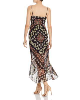 guess floral dress with lace Taissa Floral Lace Button Up Midaxi Dress | Disturbia main image 0