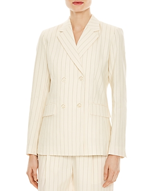 Sandro Anyon Double-breasted Notch-lapel Blazer In White