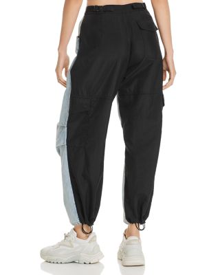 alexanderwang.t Mixed Media Denim & Nylon Pants | Bloomingdale's