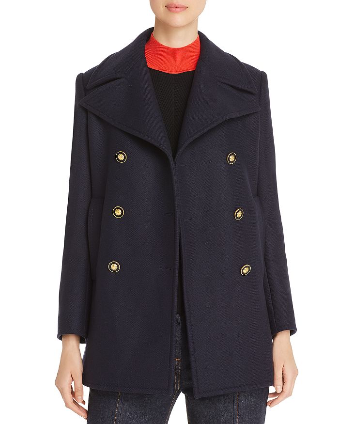 TORY BURCH DOUBLE-BREASTED WOOL-BLEND PEACOAT,57801