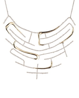 ALEXIS BITTAR MAZE-INSPIRED PAVE BIB NECKLACE, 16,AB91N003