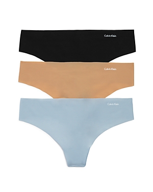 CALVIN KLEIN INVISIBLES THONGS, SET OF 3 QD3558