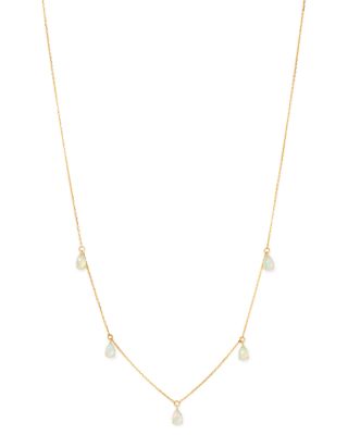 Opal Droplet Necklace in 14K Yellow Gold, 18" 