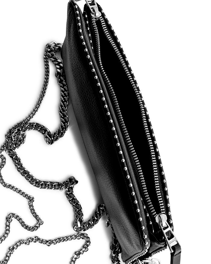 Shop Zadig & Voltaire Rock Studded Leather Shoulder Bag In Noir