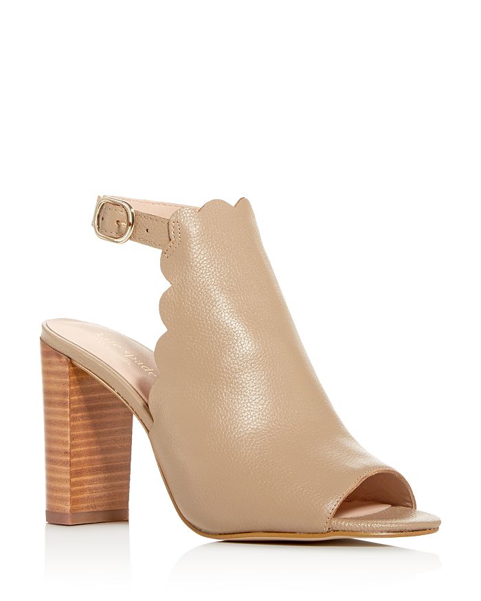 Kate Spade New York Women's Olivia Scalloped Block-heel Sandals In Pale Taupe