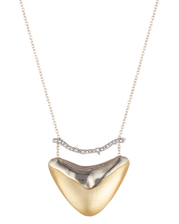 Alexis Bittar Crystal Bar Shield Pendant Necklace, 16 In Silver/gold