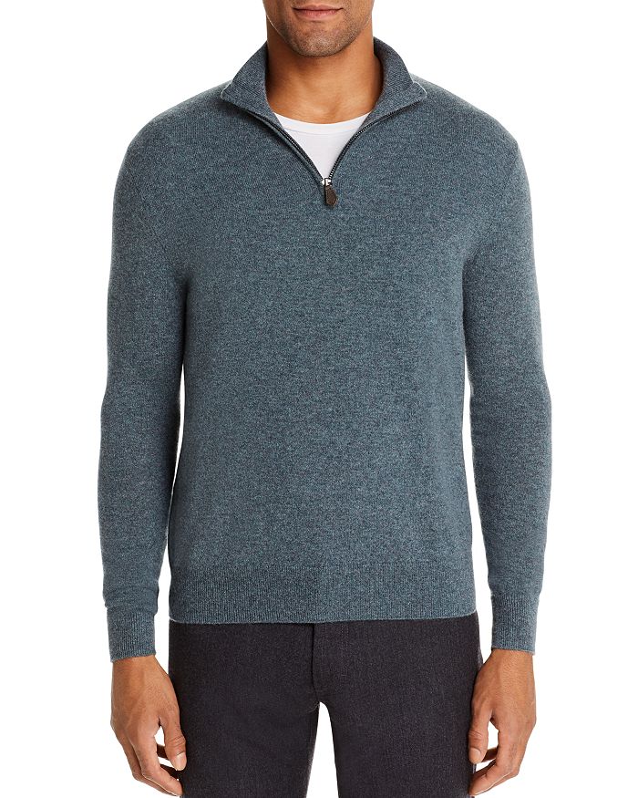 The Men's Store At Bloomingdale's Cashmere Half-zip Sweater - 100% Exclusive In Seaglass
