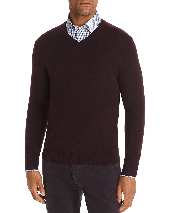 The Men's Store At Bloomingdale's Cashmere V-neck Jumper - 100% Exclusive In Raisin