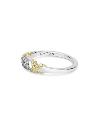 Sterling Silver & 18K Yellow Gold Caviar Lux Diamond Ring
