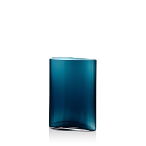 Nude Glass Mist Petroleum Short Vase In Blue