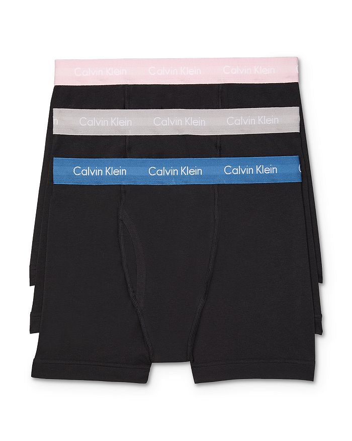 Calvin Klein Cotton Stretch Boxer Briefs, Pack Of 3 In Black/gray/pink/blue