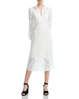 maje lace midi dress Long lace dress Yellow / Orange For Women