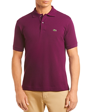 Lacoste Classic Fit Pique Polo Shirt In Eggplant