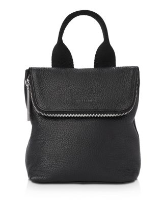 whistles black leather backpack