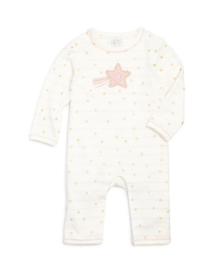 Albetta Girls' Striped Star Coverall - Baby In White/pink