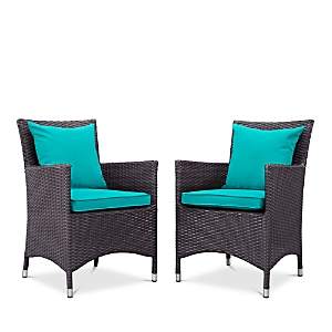 Modway Convene 2-piece Outdoor Patio Dining Set In Espresso Turquoise