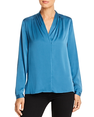 Kobi Halperin Nellie Silk-blend Pleated Blouse In Topaz