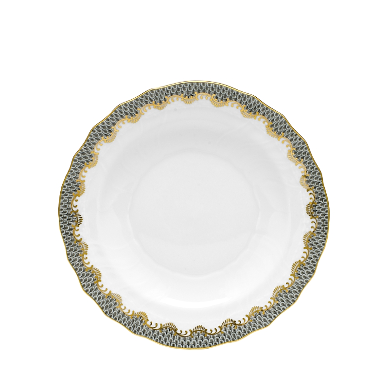 Herend Fishscale Salad Plate In Gray