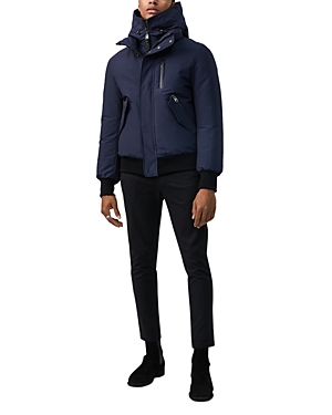Mackage Men's Dixon Down Bomber Jacket With Hooded Bib In Navy