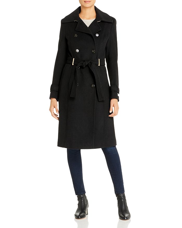 Calvin Klein Double-Breasted Front Belted Coat | Bloomingdale's