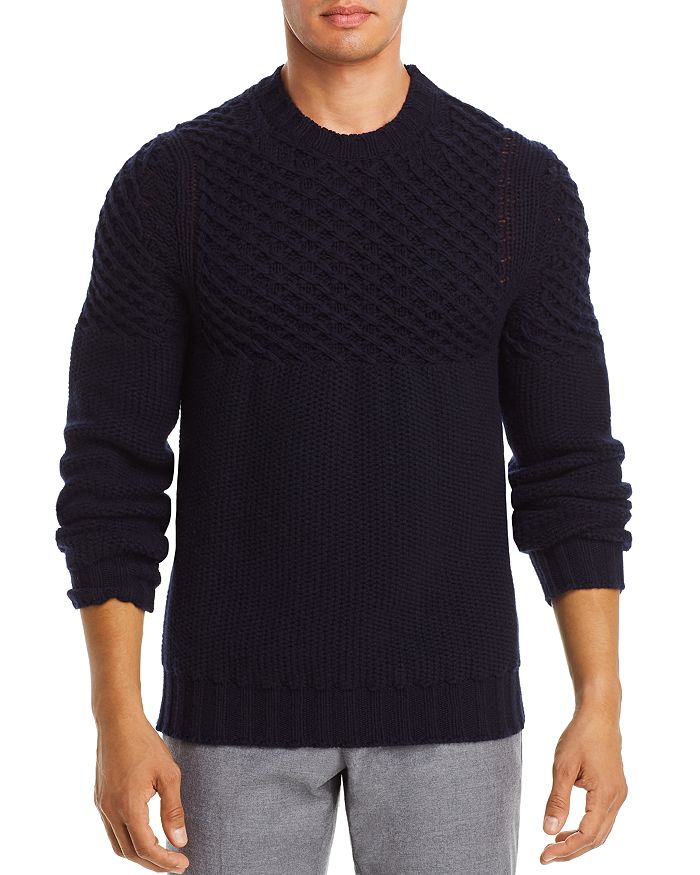 Dylan Gray Cabled-yoke Sweater - 100% Exclusive In Navy