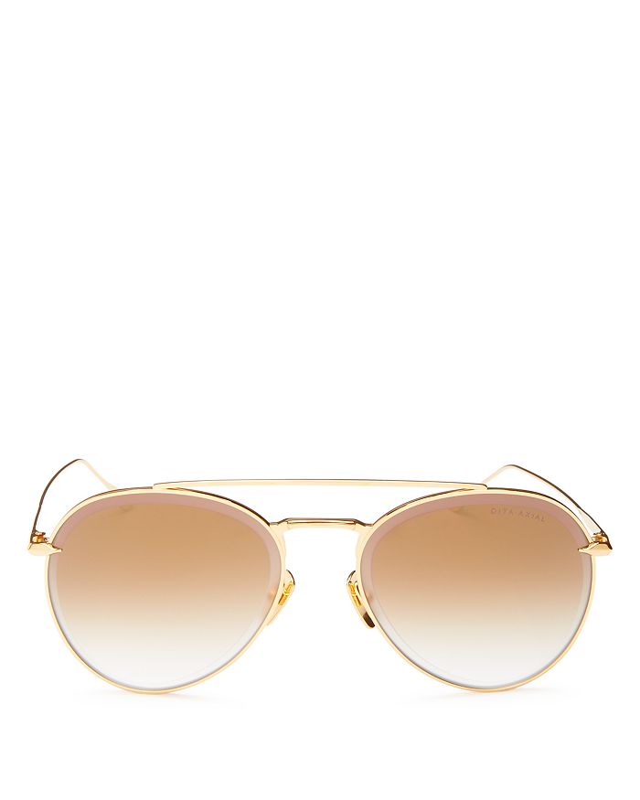 Dita Women's Axial Mirrored Aviator Sunglasses, 57mm In Yellow Gold/brown Gradient Gold Flash