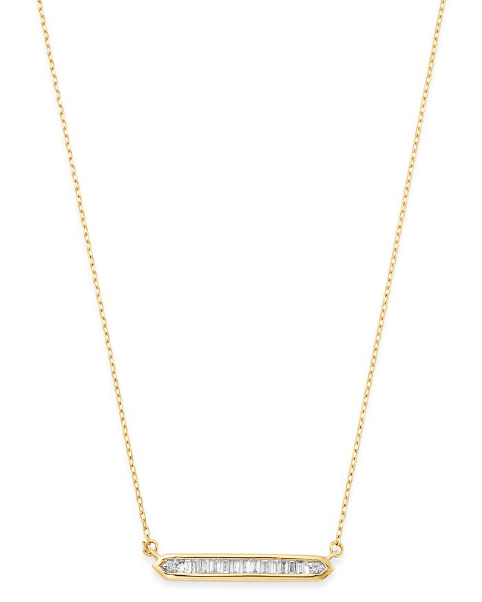 Shop Adina Reyter 14k Yellow Gold Diamond Bar Necklace, 16 In White/gold