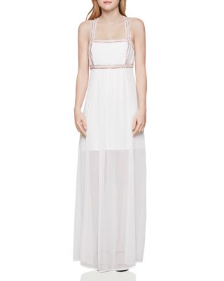 white empire waist maxi dress