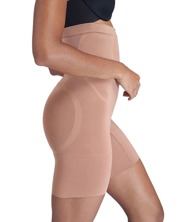 Spanx Oncore High-waisted Mid-thigh Shorts In Naked 3.0