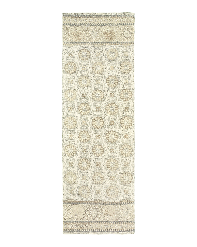 Oriental Weavers Craft 93002 Ash/sand 2'6" X 8' Runner Area Rug In Ash/sand