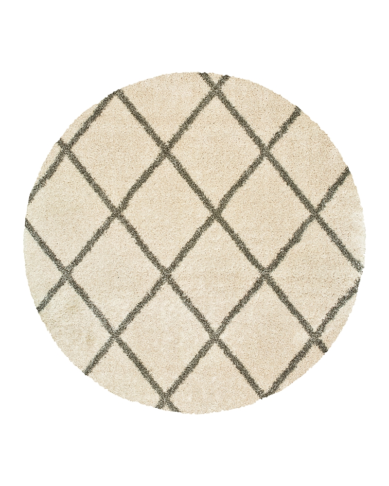 Oriental Weavers Henderson Shag 90 Round Rug, 7'10 X 7'10 In Ivory/gray
