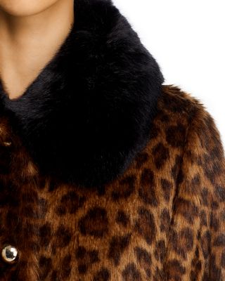 kate spade NEW YORK フェイクファーコート S 上品レオパード kate spade new york Leopard Print Faux Fur Coat | Bloomingdale's