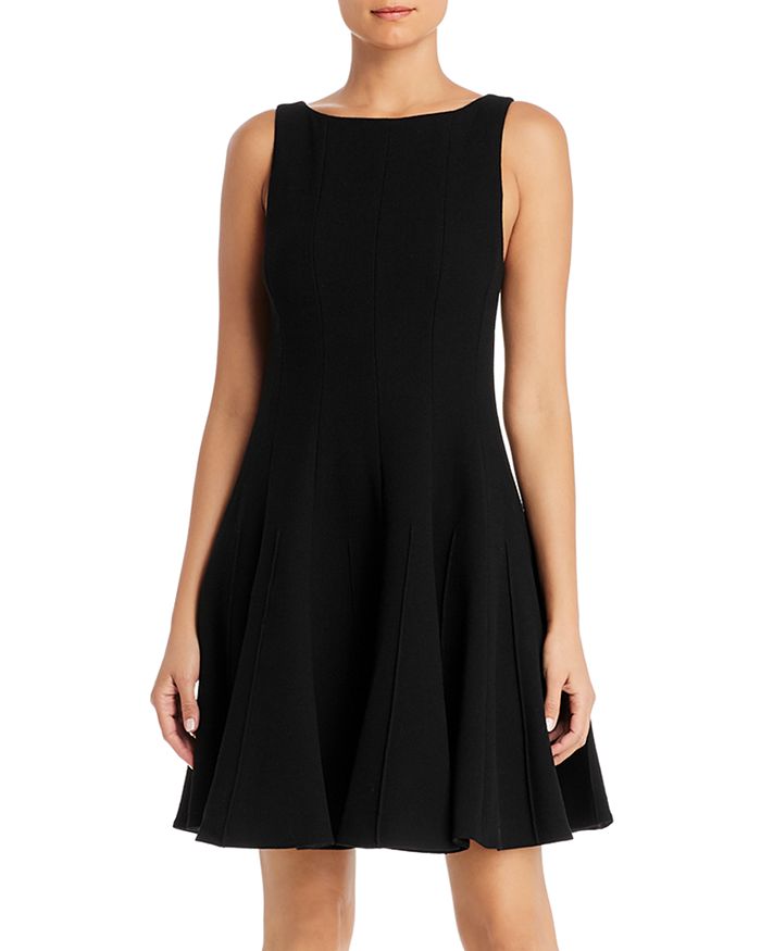 Armani Collezioni Emporio Armani Wool Fit-and-flare Dress In Black